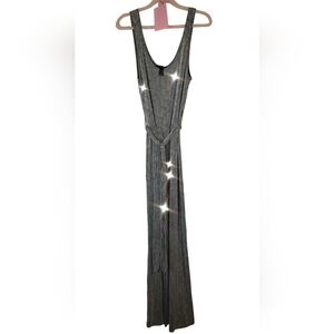 Forever 21 olive/cream tie belted wide leg jumpsuit, large NWT